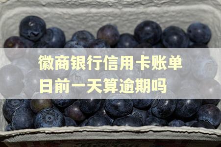 徽商银行信用卡账单日前一天算逾期吗