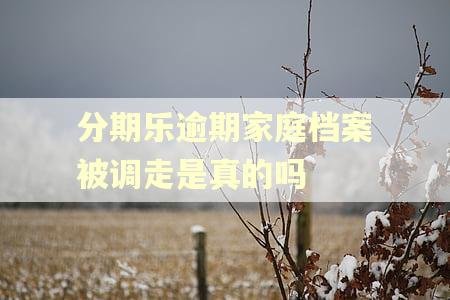 分期乐逾期家庭档案被调走是真的吗