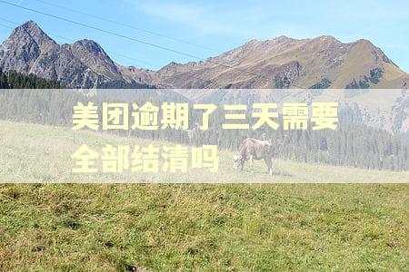 美团逾期了三天需要全部结清吗