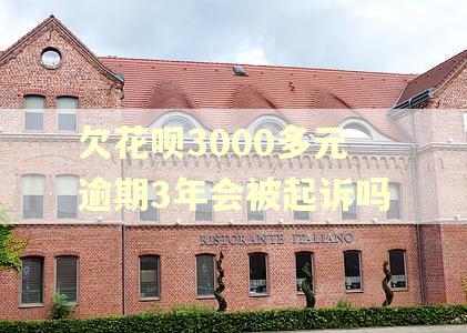欠花呗3000多元逾期3年会被起诉吗
