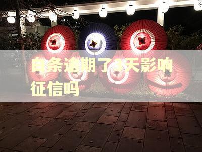 白条逾期了3天影响征信吗 白条逾期了3天影响征信吗