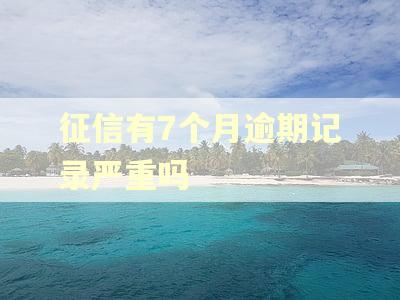 征信有7个月逾期记录严重吗