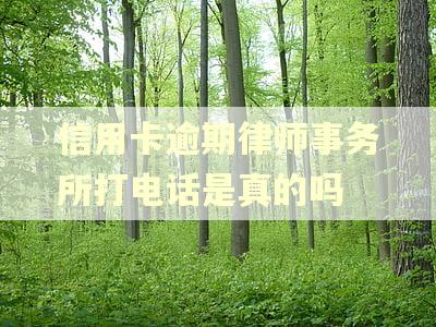 信用卡逾期律师事务所打电话是真的吗