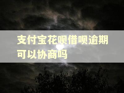 支付宝花呗借呗逾期可以协商吗