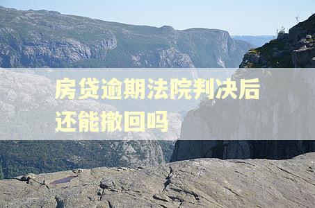 房贷逾期法院判决后还能撤回吗