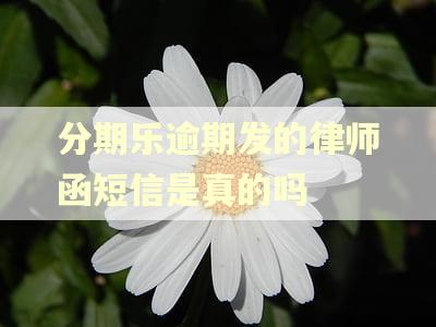 分期乐逾期发的律师函短信是真的吗