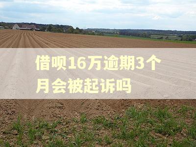 借呗16万逾期3个月会被起诉吗 借呗16万逾期3个月会被起诉吗