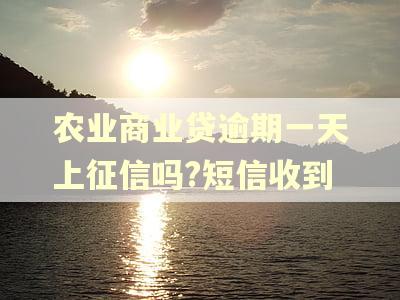 农业商业贷逾期一天上征信吗?短信收到