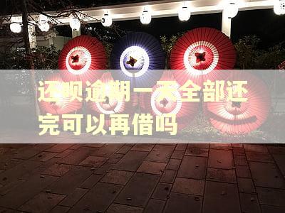 还呗逾期一天全部还完可以再借吗