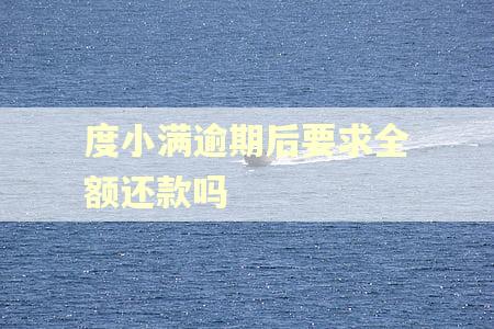 度小满逾期后要求全额还款吗