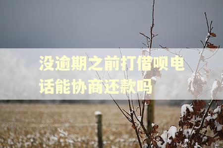 没逾期之前打借呗电话能协商还款吗