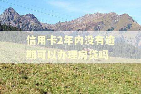 信用卡2年内没有逾期可以办理房贷吗