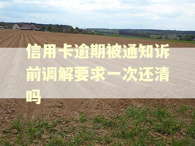 信用卡逾期被通知诉前调解要求一次还清吗