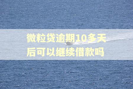 微粒贷逾期10多天后可以继续借款吗