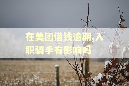 在美团借钱逾期,入职骑手有影响吗 在美团借钱逾期,入职骑手有影响吗