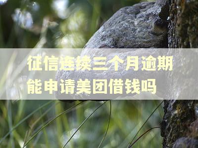 征信连续三个月逾期能申请美团借钱吗