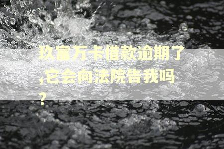 玖富万卡借款逾期了,它会向法院告我吗?
