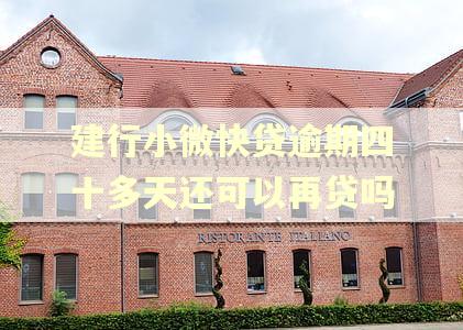 建行小微快贷逾期四十多天还可以再贷吗