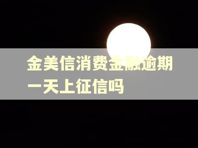 金美信消费金融逾期一天上征信吗