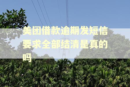 美团借款逾期发短信要求全部结清是真的吗