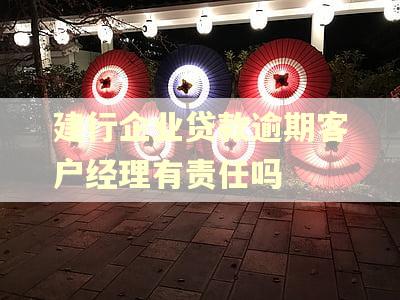 建行企业贷款逾期客户经理有责任吗