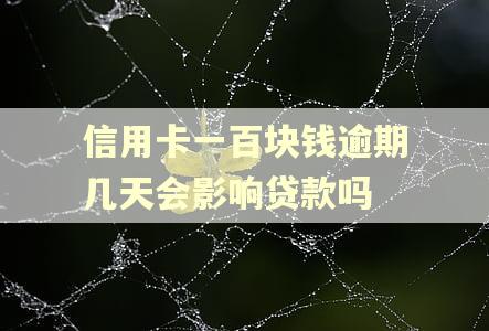 信用卡一百块钱逾期几天会影响贷款吗