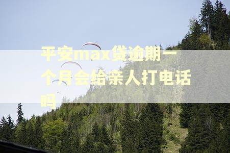平安max贷逾期一个月会给亲人打电话吗