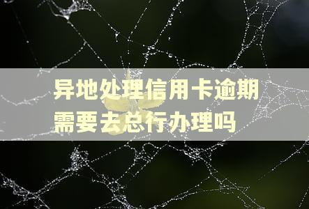 异地处理信用卡逾期需要去总行办理吗