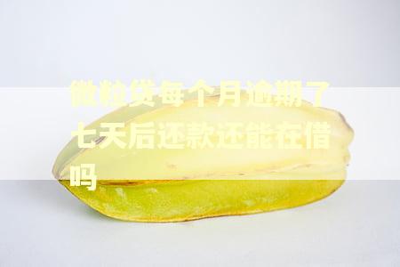 微粒贷每个月逾期了七天后还款还能在借吗