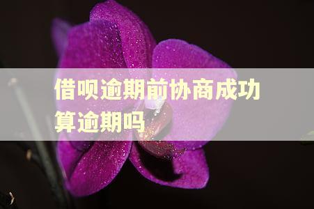 借呗逾期前协商成功算逾期吗