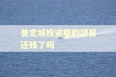 普定城投逾期的项目还钱了吗