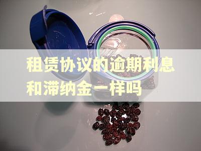 租赁协议的逾期利息和滞纳金一样吗 租赁协议的逾期利息和滞纳金一样吗