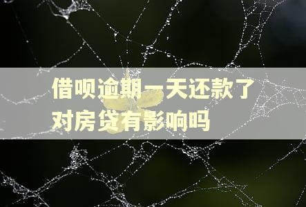 借呗逾期一天还款了对房贷有影响吗