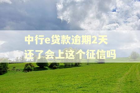 中行e贷款逾期2天还了会上这个征信吗