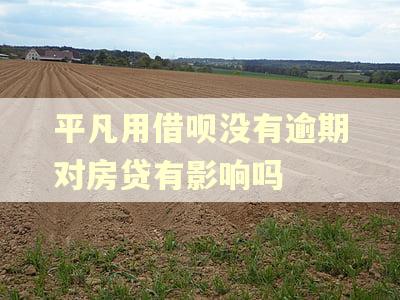 平凡用借呗没有逾期对房贷有影响吗
