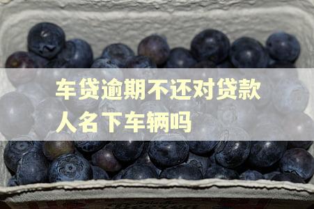 车贷逾期不还对贷款人名下车辆吗