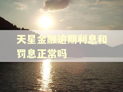 天星金融逾期利息和罚息正常吗