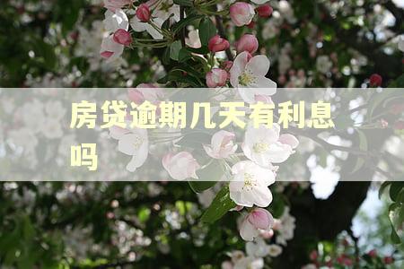 房贷逾期几天有利息吗