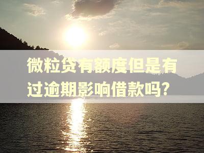 微粒贷有额度但是有过逾期影响借款吗? 微粒贷有额度但是有过逾期影响借款吗?