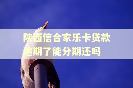 陕西信合家乐卡贷款逾期了能分期还吗
