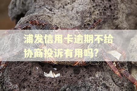浦发信用卡逾期不给协商投诉有用吗?