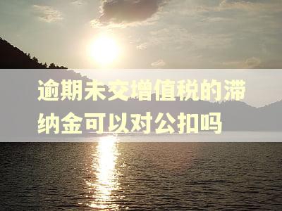 逾期未交增值税的滞纳金可以对公扣吗