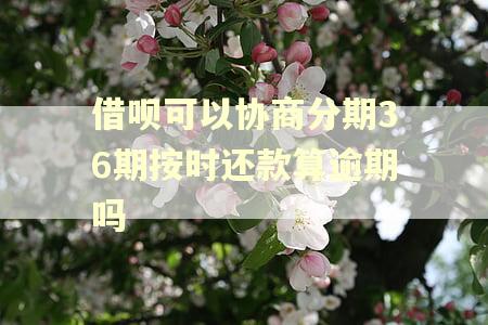 借呗可以协商分期36期按时还款算逾期吗