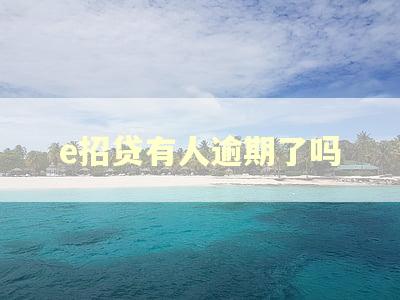e招贷有人逾期了吗