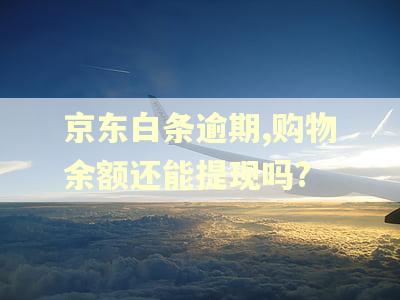 京东白条逾期,购物余额还能提现吗?