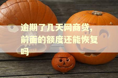 逾期了几天网商贷,前面的额度还能恢复吗