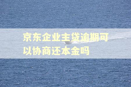 京东企业主贷逾期可以协商还本金吗