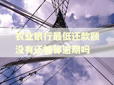 农业银行最低还款额没有还够算逾期吗
