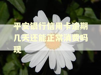 平安银行信用卡逾期几天还能正常消费吗现 平安银行信用卡逾期几天还能正常消费吗现