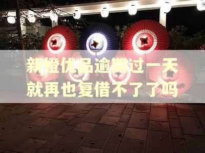 新橙优品逾期过一天就再也复借不了了吗